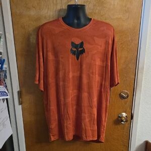 Fox Men's Short Sleeve Tee Orange with Black Fox Logo